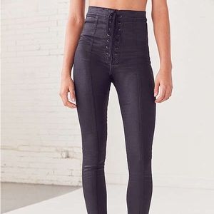 BDG Corset Tie Coated Skinny Jeans